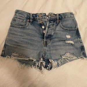 Pacsun Medium Blue Distressed Vintage High-Rise Festival shorts size 24